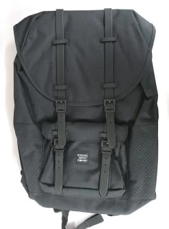 HERSCHEL LITTLE AMERICA BLACK / BLACK MESH RUBBER ASPECT BACKPACK BACK PACKS BAG