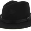 BRIXTON MESSER FEDORA BLACK/BLACK HAT CAP NEW FREE POSTAGE AUSTRALIAN SELLER