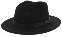 BRIXTON MESSER FEDORA BLACK/BLACK HAT CAP NEW FREE POSTAGE AUSTRALIAN SELLER
