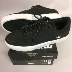 SUPRA VAIDER LC BLACK WHITE SKATEBOARD SHOES FREE POST AUSTRALIAN SELLER