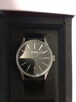 NIXON Sentry Leather BLACK / GUNMETAL / BLACK WATCH NEW A105 2788 AUST SELLER [colour: Black / Gunmetal]