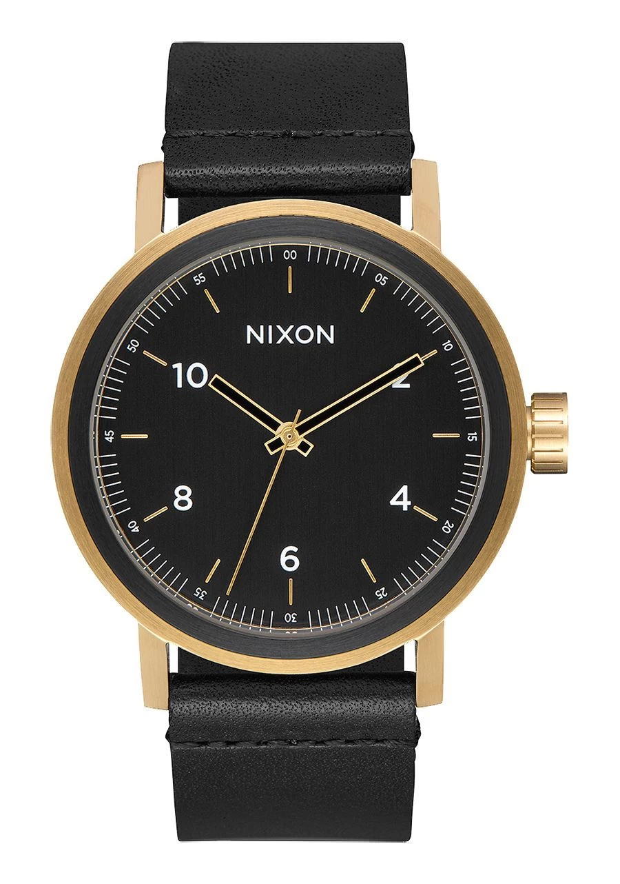 NIXON Stark Leather All Black / Gold WATCH NEW FREE POST AUST A1194 1031-00 3 NIXON Stark Leather All Black / Gold WATCH NEW FREE POST AUST A1194 1031-00