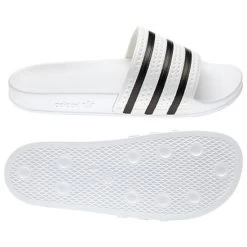 ADIDAS ADILETTE SLIDE ON SANDAL WHITE BLACK WHITE SKATEBOARD SURF FREE POSTAGE AUSTRALIAN -Skateboard Equipment Store 24263 2