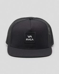 RVCA VA ALL THE WAY BLACK TRUCKER CAP SNAP BACK RUCA HAT CAP SNAPBACK NEW YUPOONG
