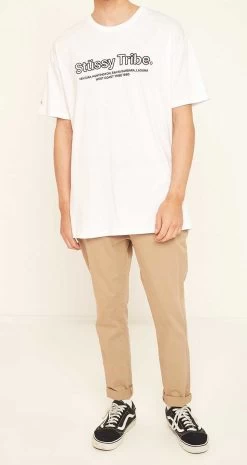 STUSSY SS TEE WEST COAST TRIBE T-SHIRT WHITE AUST SELLER [Size: M]