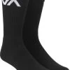 RVCA VA SPORT SOCK BLACK SKATE SURF RUCA SOCKS AUSTRALIAN SELLER [Colour: BLACK] -Skateboard Equipment Store 27200 27201