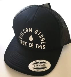 VOLCOM TRUCKER CAP MIX UP CHEESE BLACK Yupoong Strapback Adjustable HAT CAP Aust Seller