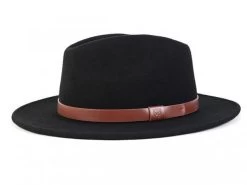 BRIXTON MESSER FEDORA BLACK HAT CAP NEW FREE POSTAGE AUSTRALIAN SELLER [SIZE: SMALL - 56CM - 7] [style: Black]