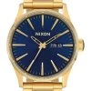 NIXON Sentry SS GOLD / BLUE SUNRAY WATCH NEW A356-3334 AUST SELLER -Skateboard Equipment Store 30551A