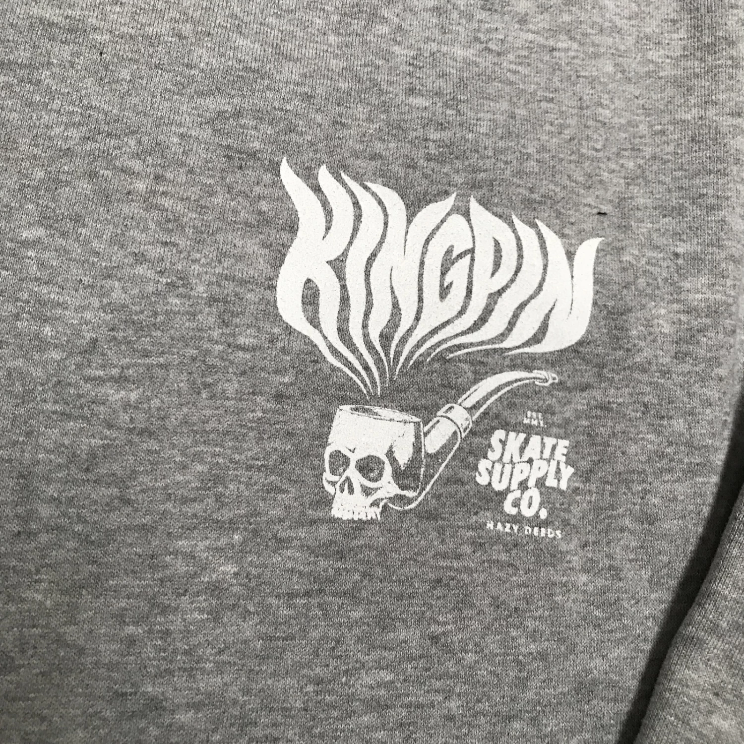 KINGPIN SKATE SUPPLY CREW NECK JUMPER LIGHT GREY 5 KINGPIN SKATE SUPPLY CREW NECK JUMPER LIGHT GREY - Image 3