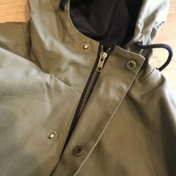 KINGPIN SKATE SUPPLY HOODED JACKET OLIVE GREEN ZIP FRONT BUTTONS WINDBREAKER DRAWSTRINGS -Skateboard Equipment Store 31446 3