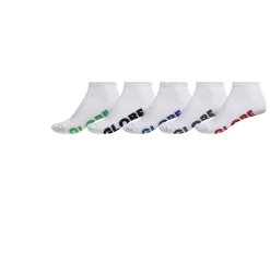 GLOBE KIDS SIZE 2-8 WHITE ANKLE STEALTH SOCKS 5 PACK SKATEBOARD SURF