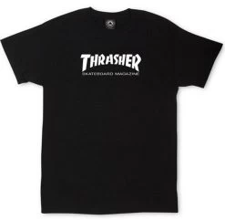 THRASHER Youth T-shirt T Shirt NEW TEE BLACK
