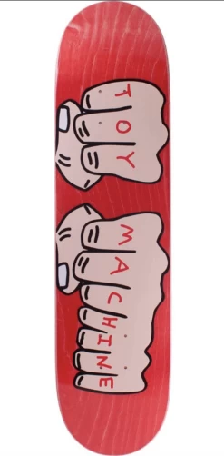 TOY MACHINE 8.5" FISTS XL SKATEBOARD DECK 14.5" WB 32.83"