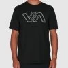 RVCA VA Offset T-Shirt Short Sleeve Tee - Black [Size: S] -Skateboard Equipment Store 32902