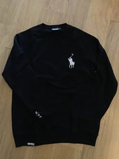 99 DEGREES Reaper Horse Crew Jumper BLACK / WHITE [Size: L]