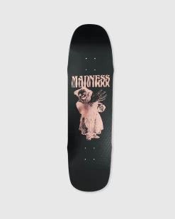MADNESS Skateboard Deck 8.5" X 32.3" Back Hand Black Skate Deck R7