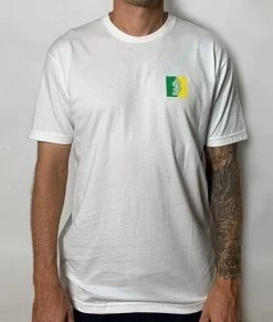 SHAKE JUNT Blocked Short Sleeve Tee WHITE T-shirt [Size: M]