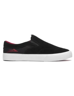LAKAI Owen Kids Shoes BLACK RED SUEDE [Size: KIDS US 11]