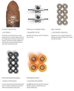 GLOBE Blazer 7.25" X 26" Complete Skateboard COCO BLACK | Coconut Husk Skate Board Deck -Skateboard Equipment Store 33961 2