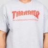 THRASHER Skate Mag T-shirt GREY RED | Gray Skate Tee [Size: M] -Skateboard Equipment Store 34070