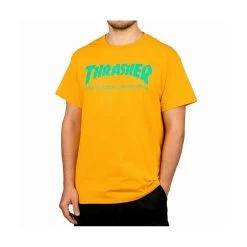 THRASHER Skate Mag Short Sleeve T-Shirt GOLD Tee -Skateboard Equipment Store 34331 1