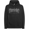 THRASHER SKATEBOARD MAGAZINE Flame Logo Hood Jumper BLACK BLACK | Hoodie Pullover [Size: M] -Skateboard Equipment Store 34665