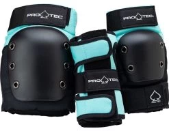 PROTEC STREET PADS JUNIOR PRO 3 PACK SKY BROWN ELBOW KNEE WRIST PRO-TEC LIGHT BLUE