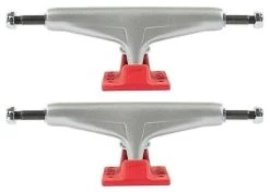 TENSOR SKATEBOARD TRUCKS 5.5 MAG LIGHT REFLECT SILVER/RED