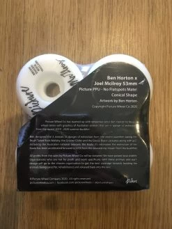 Picture Wheel Co JOEL MCILROY BEN HORTON 53mm PPU CONICAL SHAPE 4 PACK FREE POST AUST SELLER -Skateboard Equipment Store 35795 2
