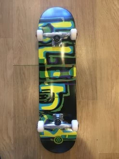BLIND COMPLETE SKATEBOARD LOGO GLITCH GREEN/YELLOW 7.875" Skate Board BLACK