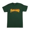 Thrasher Flame T-Shirt Tee New Forest Green Skate Shop Aust Seller Thrasher Mag 110103S [Size: M] -Skateboard Equipment Store 36041