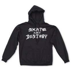 THRASHER SKATEBOARD MAGAZINE SKATE AND DESTROY Hood Jumper BLACK BLACK | Hoodie Pullover
