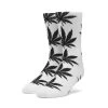 HUF ESSENTIALS PLANTLIFE WHITE/BLACK CREW SOCKS WEED SOCKS -Skateboard Equipment Store 36463
