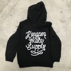 KINGPIN SKATE SUPPLY YOUTH HOOD HOODY SHOELACE PRINT BLACK 6 KINGPIN SKATE SUPPLY YOUTH HOOD HOODY SHOELACE PRINT BLACK -Skateboard Equipment Store 36486 1
