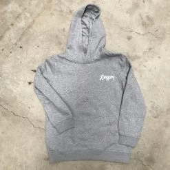 KINGPIN SKATE SUPPLY YOUTH HOOD HOODY SHOELACE PRINT GREY