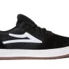 LAKAI SHOES BRIGHTON Black / White SUEDE MS221-0257-B00 / BLKSD -Skateboard Equipment Store 37124