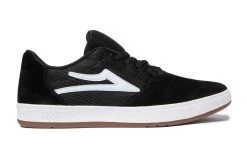 LAKAI SHOES BRIGHTON Black / White SUEDE MS221-0257-B00 / BLKSD