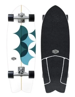Carver™ Carver Triton Skateboard Complete Surfskate Astral 29 Cx Trucks Raw Wave Skateboard