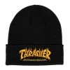 THRASHER MAGAZINE Fire Logo Beanie Hat BlackOSFA 2 THRASHER MAGAZINE Fire Logo Beanie Hat BlackOSFA -Skateboard Equipment Store 37674