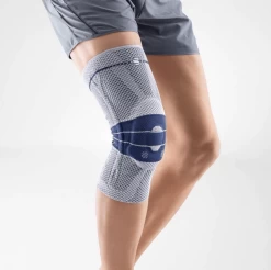 BAUERFEIND Knee Brace GenuTrain Kniebandage GREY / BLUE Reduce Pain Improve Stability [Size: 1]