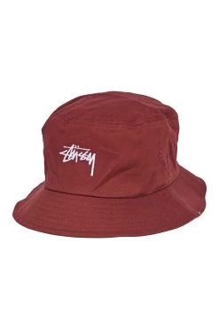 Stussy - Stock Bucket Hat Burgundy OSFA