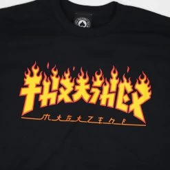 THRASHER MAGAZINE TEE Godzilla Black Flame S/S T- SHIRT NEW [Size: M] -Skateboard Equipment Store 38579 1