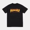 THRASHER MAGAZINE TEE Godzilla Black Flame S/S T- SHIRT NEW [Size: M] -Skateboard Equipment Store 38579