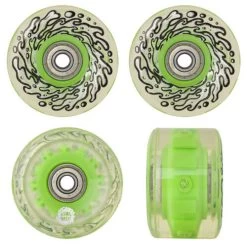 Santa Cruz - Slime Balls Light Ups 60mm 78a Slime Balls Skateboard Wheels Green LED Lights