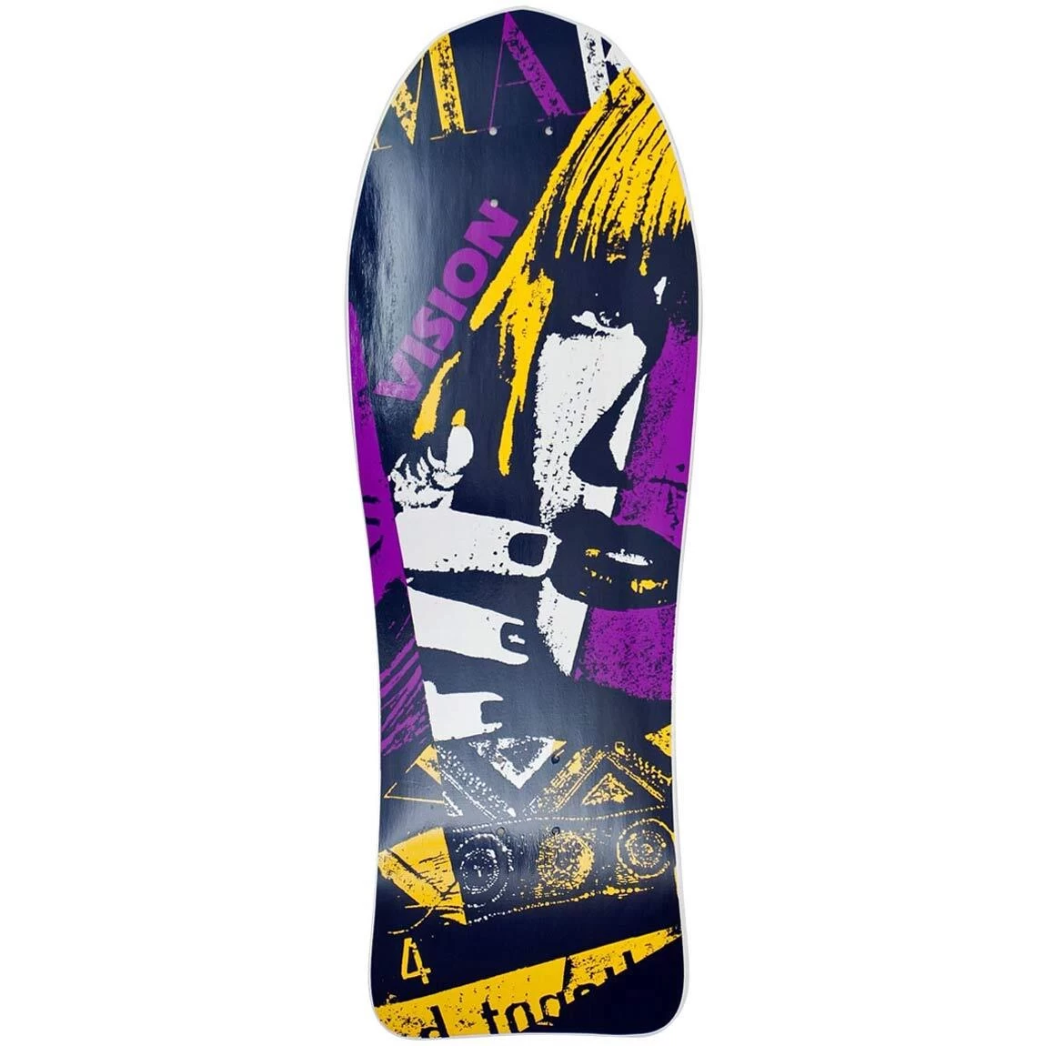 Vision - Aggressor 10.5" X 30.5" Purple / Yellow Original Concave Reissue Deck Skateboard 3 Vision - Aggressor 10.5" X 30.5" Purple / Yellow Original Concave Reissue Deck Skateboard
