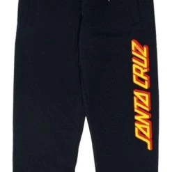 SANTA CRUZ CLASSIC STRIP TRACK PANTS FLEECE BLACK SWEATPANTS -Skateboard Equipment Store 39179 1
