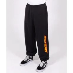 SANTA CRUZ CLASSIC STRIP TRACK PANTS FLEECE BLACK SWEATPANTS -Skateboard Equipment Store 39179 2