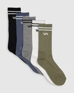 RVCA UNION SOCK ASSORTED 5 Pack SKATE SURF RUCA SOCKS AUSTRALIAN SELLER -Skateboard Equipment Store 39582 2