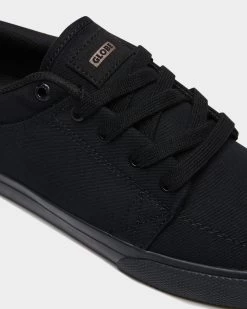 GLOBE SHOES GS KIDS Canvas BLACK SCHOOL WORK X2 PAIRS OF FREE SOCKS! -Skateboard Equipment Store 39680 3